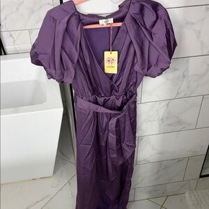 Entro Elegant Purple Midi Dress